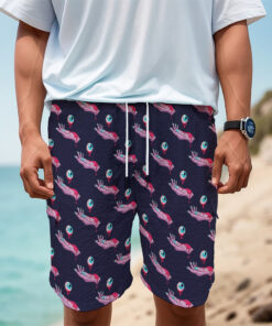 Zombie Eyeball Pattern Print Men's Cargo Shorts
