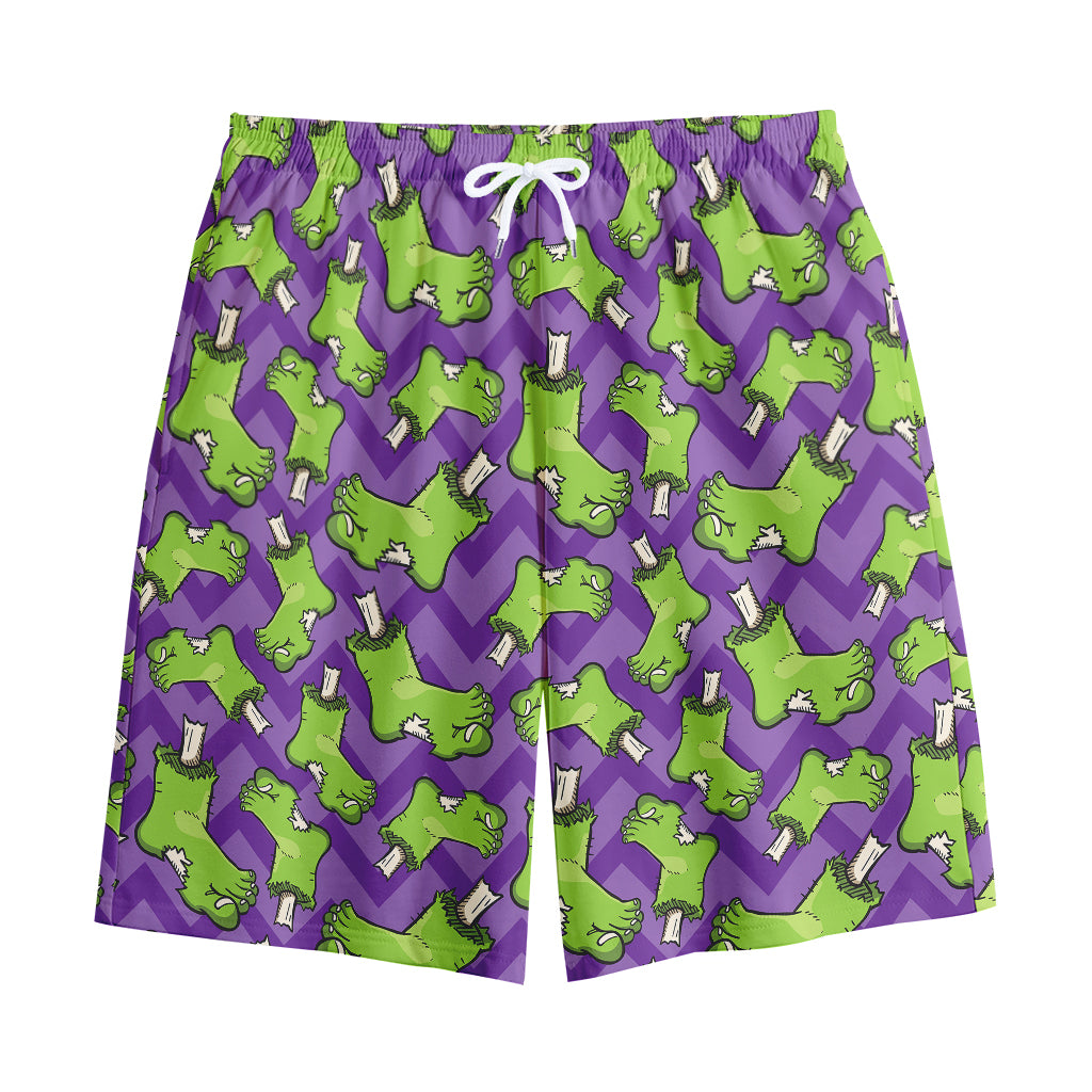 Zombie Foot Pattern Print Cotton Shorts Zombie Foot Pattern Print Cotton Shorts